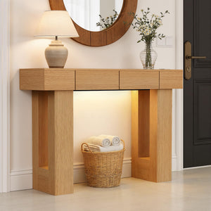 47" Entryway Console Table with LED Light & Storage Drawers