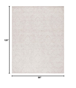 Handmade Wool Area Rug 8x10 Modern Floral Low Pile