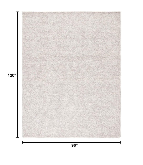 Handmade Wool Area Rug 8x10 Modern Floral Low Pile