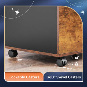 3-Drawer Mobile File Cabinet with Open Shelves