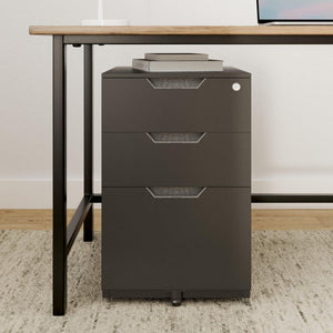 3-Drawer Mobile File Cabinet with Lock