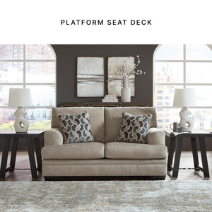 Contemporary Polyester Loveseat with Accent Pillows