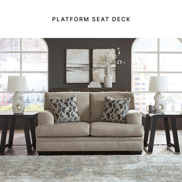Contemporary Polyester Loveseat with Accent Pillows