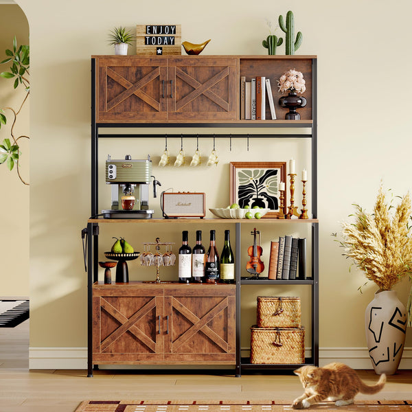 Kitchen Baker's Rack with Power Outlet & Cabinets