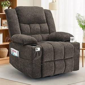 360° Swivel Rocker Recliner with Massage & Heating