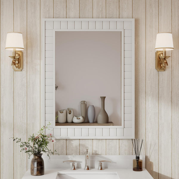 Rectangular Wood Framed Wall Mirror 37"x28"