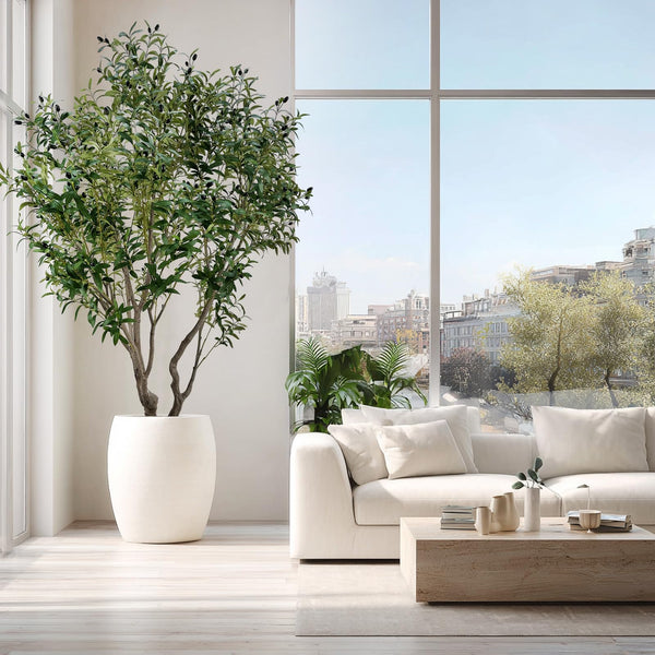 Artificial Olive Tree with Natural Trunk & Lifelike Olives