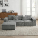 L-Shaped Modular Sectional Sofa with Deep Seat
