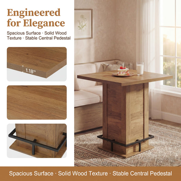 Square Bar Height Pub Table with Footrest