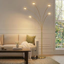 5-Head Arc Floor Lamp with Rotating LED Lights