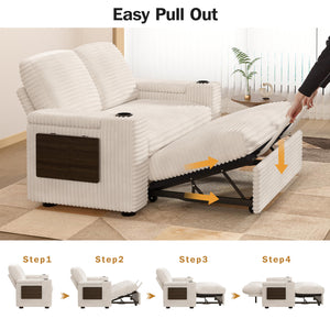 65" Loveseat Sleeper Sofa – 3-in-1 Convertible with Pull-Out Bed