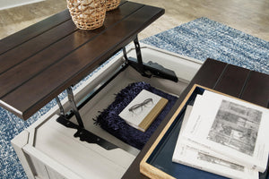 Farmhouse Lift-Top Coffee Table with Drawers & Casters