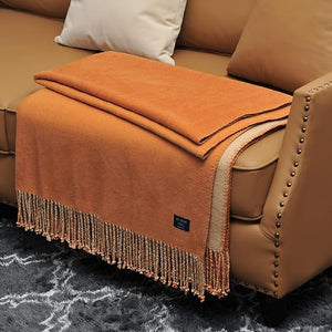 Fringed Mulberry Silk Throw Blanket