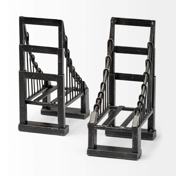 Metal Bridge Suspension Bookends Set of 2