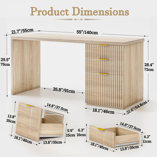55" Modern Office Desk with Drawer