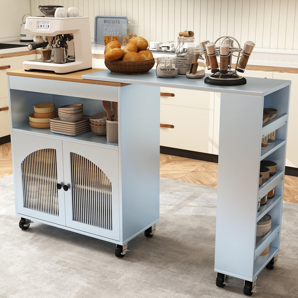 41" Rolling Kitchen Island with Storage
