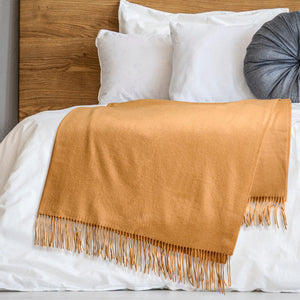 Cashmere Throw Blanket with Fringe – 60 x 54 Inch