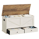 Farmhouse Storage Bench with 2 Fabric Drawers
