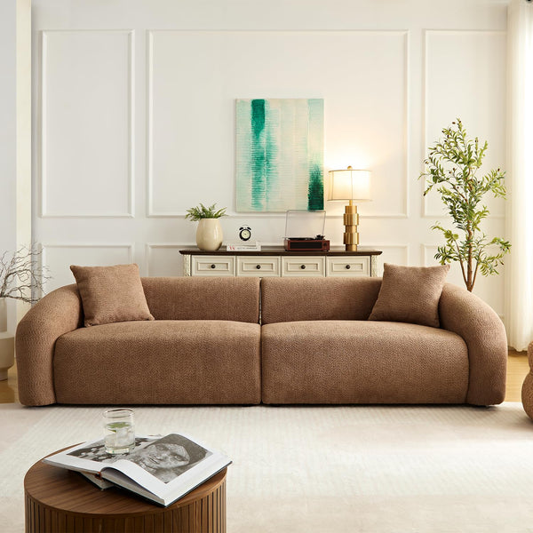 Modern Sectional Sofa 3-Seater with Curved Armrests