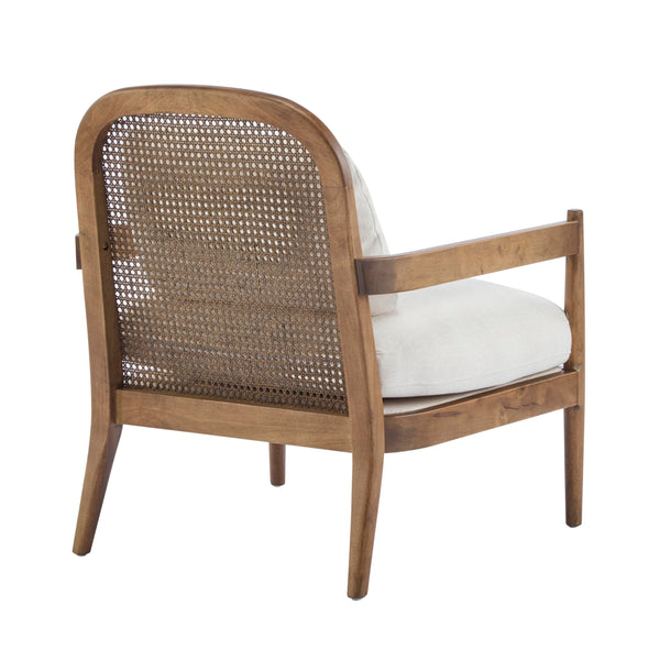 Mid-Century Club Chair Set of 2 with Rattan Back