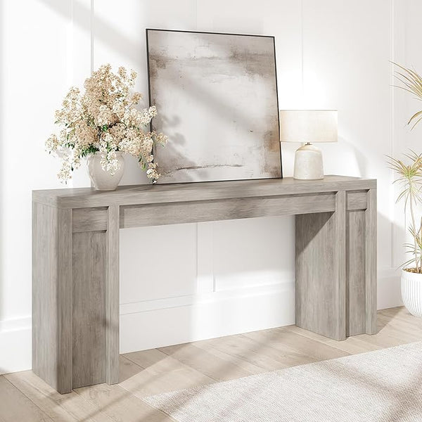Garvee 70.9-Inch Entryway Table, Wooden Farmhouse Console Table, Thick Sofa Table Behind Couch Table, Long Console Tables for Entryway Living Room, Walnut