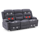 3-Seater Recliner Sofa with Heat, Massage & USB Port