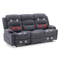 3-Seater Recliner Sofa with Heat, Massage & USB Port