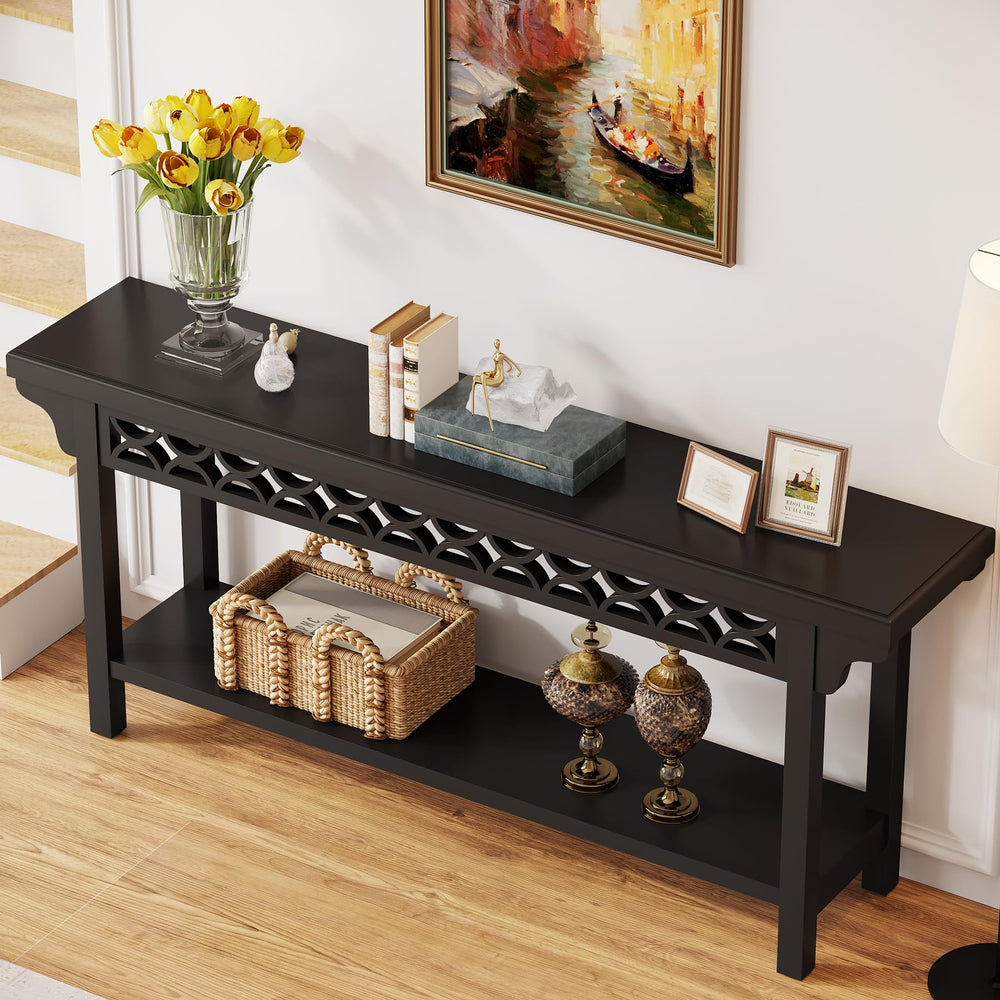70.8" Farmhouse Console Table with Storage