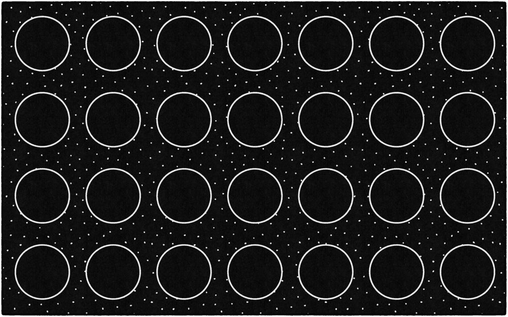Black & White Dots Classroom Area Rug