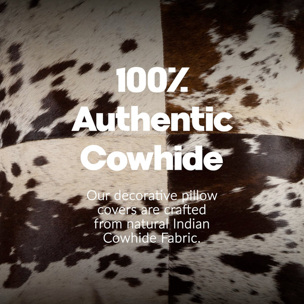 Cowhide Throw Pillows 18x18 – Set of 2 with Poly Insert