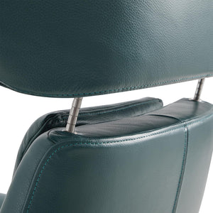 Top Grain Leather Reclining Swivel Chair with Ottoman