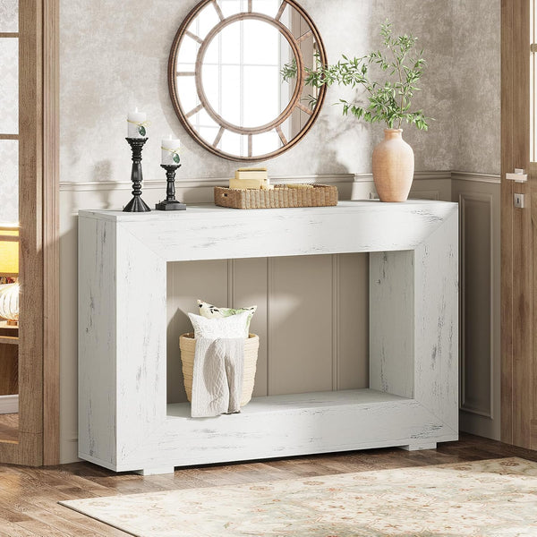47-Inch Farmhouse Console Table with Storage