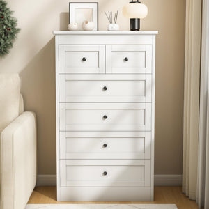 6-Drawer Tall Dresser with Metal Rails & Anti-Tip Kit