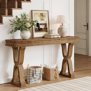 63" Farmhouse X-Leg Console Table