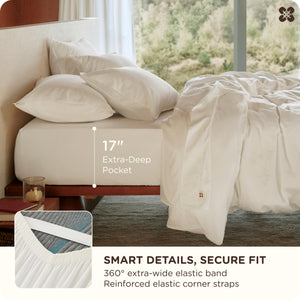 Organic Cotton Sheet Set – Sateen Weave, Deep Pocket, Queen & King