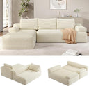 L-Shaped Modular Sectional Sofa with Chaise – Corduroy Cloud Couch, No Assembly