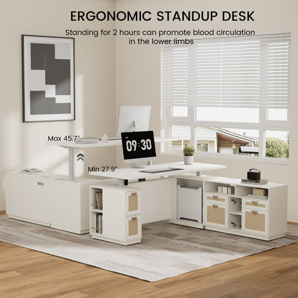 71" L-Shaped Height Adjustable Standing Desk