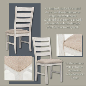 7-Piece Farmhouse Dining Table Set with 6 Upholstered Chairs