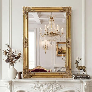 Vintage Gold Baroque Wall Mirror – Ornate Antique Frame