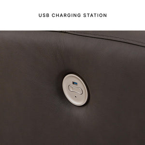 Power Reclining Sofa with USB Ports – Dark Brown