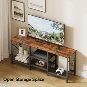 TV Stand for 55 Inch TV with 3-Tier Open Shelves