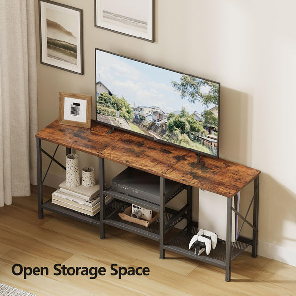 TV Stand for 55 Inch TV with 3-Tier Open Shelves