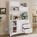 71" Kitchen Pantry Cabinet with Sliding Door & Charging Station