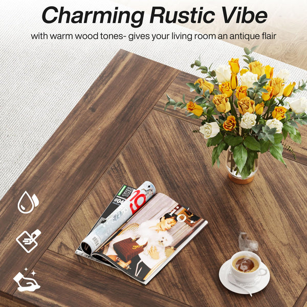 Square Coffee Table for Living Room – 31.5" Modern Cocktail Accent Table