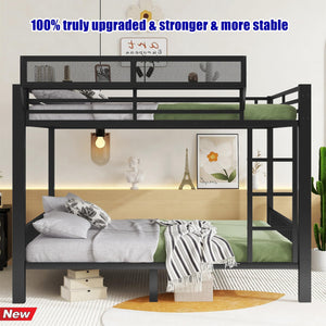 Heavy Duty Metal Bunk Bed Frame – Queen over Queen