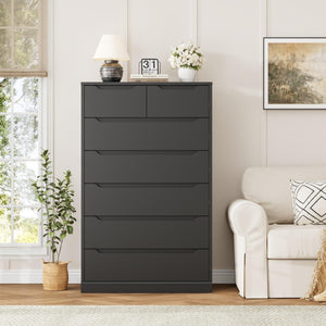 51" Tall 7-Drawer Dresser with Cut-Out Handles