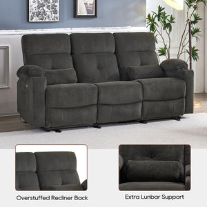 Power Reclining Sofa with Heat & Massage – 3 Seater