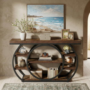 47" 5-Tier Industrial Console Table