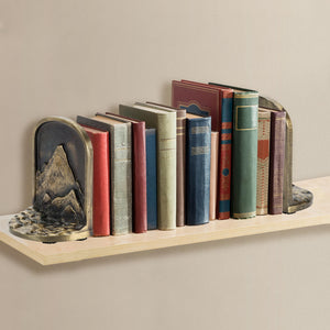Mountain Range Cast Iron Bookends Set