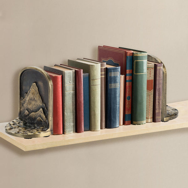 Mountain Range Cast Iron Bookends Set